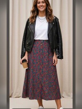 Carole Little Sport Floral Maxi Skirt Size 12